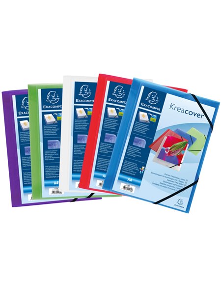 CARTELLINA PERSONALIZ. IN PP CON ELASTICO 24x32CM COLORI ASS. KREACOVER 55189E