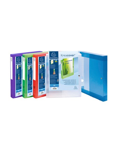 CARTELLE ARCHIVIO PERSONALIZ. IN PP 24x32X4CM COLORI ASS. KREACOVER 59989E EXACOMPTA CARTELLINE IN PLASTICA CON BOTTONE