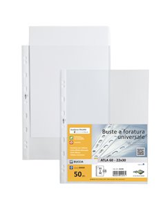 50 BUSTE FORATE 22X30-60 B.A. LEGGERE ATLA SEI ROTA 662208