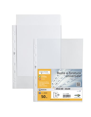 50 BUSTE FORATE 22X30-60 B.A. LEGGERE ATLA SEI ROTA 662208