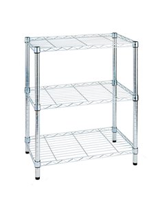 LIBRERIA 3 RIPIANI IN ACCIAIO CROMATO 36x60cm - H75cm ARCHIMEDE LIGHT AC1424-3
