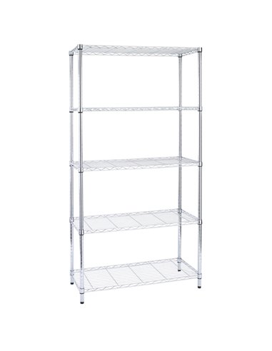 LIBRERIA 5 RIPIANI IN ACCIAIO CROMATO 36x90cm - H177cm ARCHIMEDE LIGHT ARCHIAC-1436-5 SERENA GROUP LIBRERIE