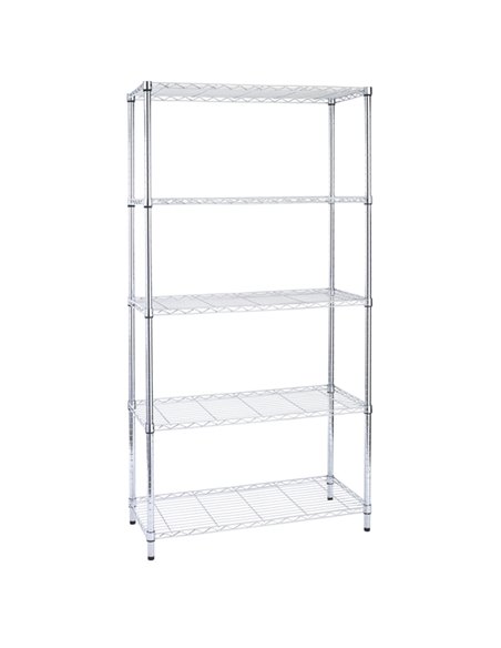 LIBRERIA 5 RIPIANI IN ACCIAIO CROMATO 36x90cm - H177cm ARCHIMEDE LIGHT ARCHIAC-1436-5 SERENA GROUP LIBRERIE