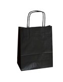 25 SHOPPERS CARTA KRAFT 26x11x34,5cm TWISTED NERO 047589