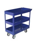 CARRELLO C/RUOTE IN ACCIAIO VERNICIATO BLU 3 RIPIANI 84X41cm H 82cm TC4103