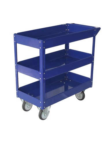 CARRELLO C/RUOTE IN ACCIAIO VERNICIATO BLU 3 RIPIANI 84X41cm H 82cm TC4103 SERENA GROUP CARRELLI E ROLL CONTAINER