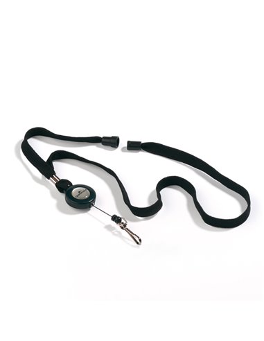 10 CORDONCINO PORTABADGE CON YO-YO 10mmx80cm NERO DURABLE 8223-01 DURABLE PORTABADGE E ACCESSORI