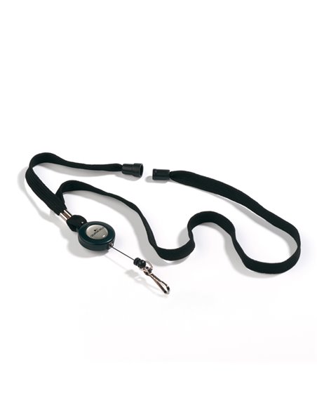 10 CORDONCINO PORTABADGE CON YO-YO 10mmx80cm NERO DURABLE 8223-01 DURABLE PORTABADGE E ACCESSORI
