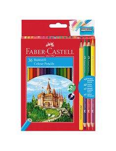 Astuccio 36 matite colorati eco Il Castello+3 bicolor+1 grafite Faber Castell 110336 FABER-CASTELL PASTELLI COLORATI