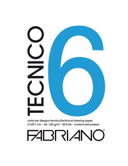 BLOCCO TECNICO 6 25x35cm 20fg 220gr ruvido FABRIANO 09702535