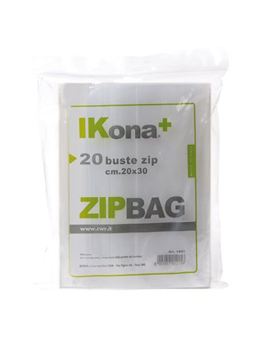20 SACCHETTI ZIP 30x45cm IN PLASTICA 1802 IKona+ 1802 IKona+ SACCHETTI ZIP