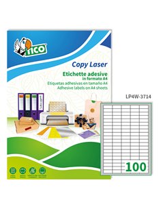 Etichetta adesiva LP4W bianca 100fg A4 37x14mm (100et/fg) Laser Tico LP4W-3714 TICO ETICHETTE CARTA COPY-LASER-INKJET