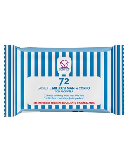 Busta da 72 salviette igienizzanti milleusi Cotonet Aloe 3153CT02