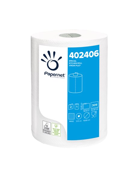 ROTOLO ASCIUGATUTTO DA CUCINA 2 VELI 309 STRAPPI GOFFRATO 402406