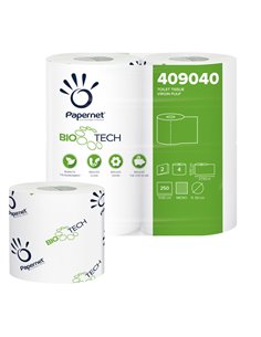 Pacco 4RT carta igienica classica 2veli 27,5mt 250 strappi BioTech Papernet 409040