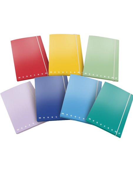 CARTELLA 3 LEMBI c/elastico A4 - D 1.2 MONOCROMO colori assortiti 02175633L
