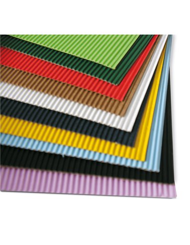 BUSTA 10FG CARTONCINO ONDULATO 25X35CM CANNETE' colori assortiti DECO 2200 DECO CARTONCINO COLLAGE