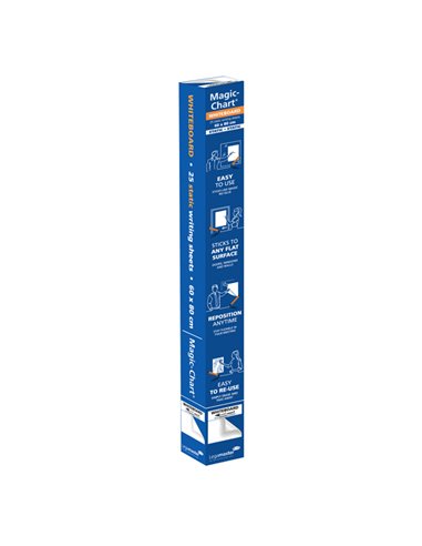 ROTOLO 25FG ELETTROSTATICI 60x80CM BIANCO LUCIDO MAGIC CHART Legamaster 159100 LEGAMASTER LUCIDI PER PROIEZIONE