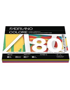 FabrianoColore A4 80gr 250fg mix 5 colori forti 19100809
