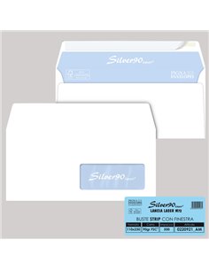 500 busteSILVER90 STRIP LASER FSC®bianca intern. c/finestra110x230mm 90gr Pigna 0220921AM Pigna Envelopes BUSTE COMMERCIALI