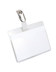 25 PORTANOME TASCA APERTA 60x90mm clip in metallo DURABLE 8106-19 DURABLE PORTABADGE E ACCESSORI