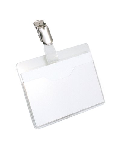 25 PORTANOME TASCA APERTA 60x90mm clip in metallo DURABLE 8106-19 DURABLE PORTABADGE E ACCESSORI