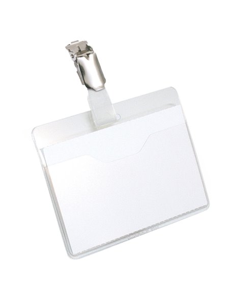 25 PORTANOME TASCA APERTA 60x90mm clip in metallo DURABLE 8106-19 DURABLE PORTABADGE E ACCESSORI