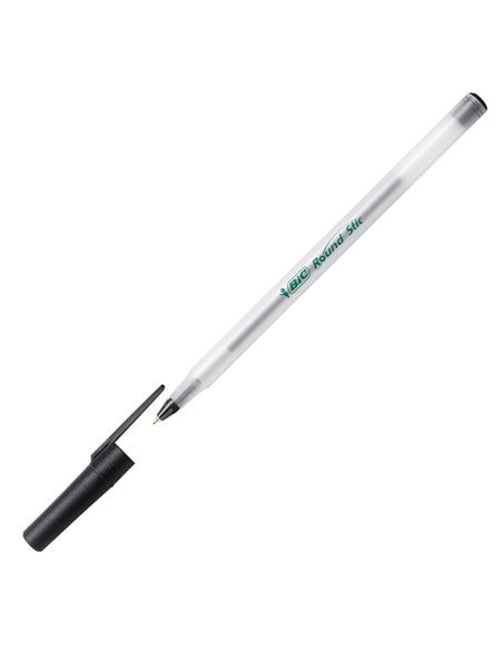 SCATOLA 60 PENNE A SFERA BIC® ECOlutions™ Round Stic™ NERO 1.0MM 8932393 BIC CON CAPPUCCIO