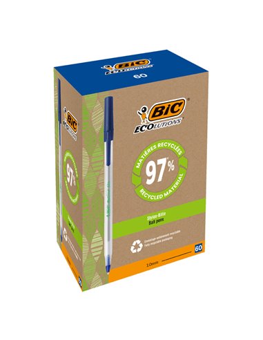 SCATOLA 60 PENNE A SFERA BIC® ECOlutions™ Round Stic™ BLU 1.0MM 8932403 BIC CON CAPPUCCIO