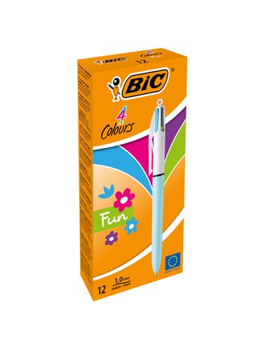 Scatola 12 penna sfera scatto 4 COLOURS™ FUN 1,0mm BIC 982870