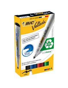 ASTUCCIO 4 MARCATORI P.TONDA Whiteboard VELLEDA® 1701 Recycled BIC® 904941 BIC PER LAVAGNE CANCELLABILI