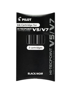 SET 3 REFILL ROLLER HI-TECPOINT V5-V7 RICARICABILE NERO BEGREEN PILOT 040335 PILOT REFILL ROLLER