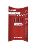 SET 3 REFILL ROLLER HI-TECPOINT V5-V7 RICARICABILE ROSSO PILOT 040337