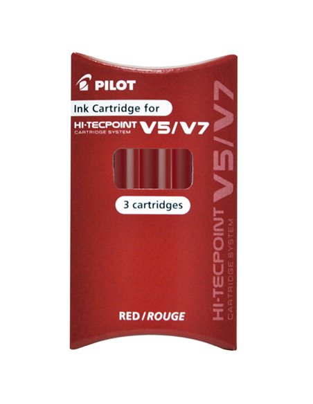 SET 3 REFILL ROLLER HI-TECPOINT V5-V7 RICARICABILE ROSSO BEGREEN PILOT 040337