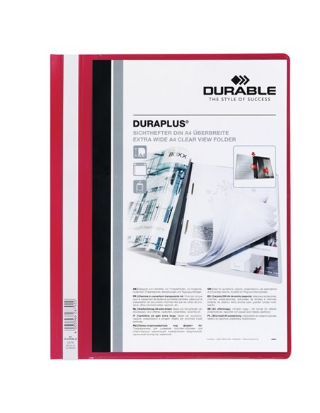 CARTELLINA A4 AD AGHI PERSONALIZZABILE ROSSO DURAPLUS 2579 2579-03 DURABLE CARTELLINE AD AGHI PLASTICA