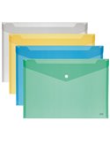 BUSTA CON BOTTONE 33,5x23,5cm - ORIZZ. COLORI ASSORTITI LEBEZ 80193