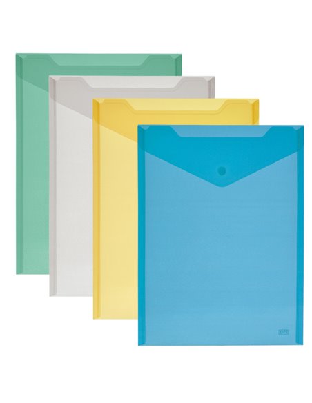 BUSTA CON BOTTONE 18x25cm - VERT. COLORI ASSORTITI LEBEZ 80198