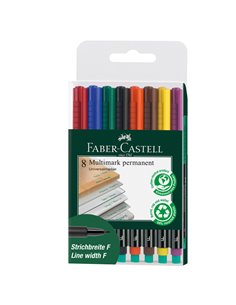BUSTA 8 COLORI PENNARELLO MULTIMARK 0,6mm FINE FABER-CASTELL 151309