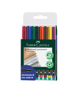 BUSTA 8 COLORI PENNARELLO MULTIMARK 1,0mm MEDIO FABER-CASTELL 152509 FABER-CASTELL PERMANENTI