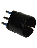 ADATTATORE SEMPLICE NERO CON SPINA 2P+T 16A - PRESA SCHUKO 16A 492518358