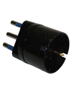 ADATTATORE SEMPLICE NERO CON SPINA 2P+T 16A - PRESA SCHUKO 16A 492518358 MKC CAVI-PRESE-PROLUNGHE