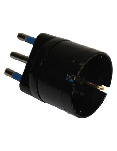 ADATTATORE SEMPLICE NERO CON SPINA 2P+T 16A - PRESA SCHUKO 16A 492518358 MKC CAVI-PRESE-PROLUNGHE
