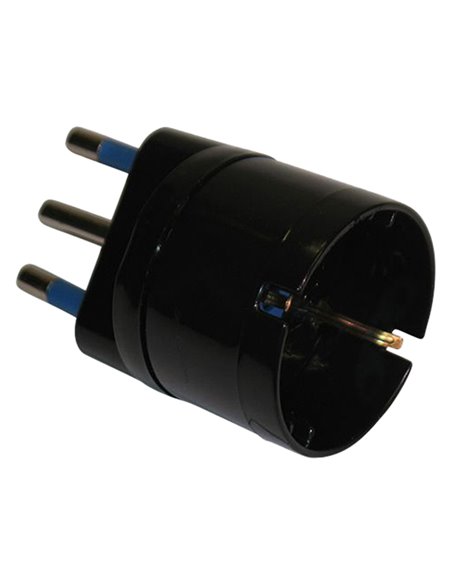 ADATTATORE SEMPLICE NERO CON SPINA 2P+T 16A - PRESA SCHUKO 16A 492518358 MKC CAVI-PRESE-PROLUNGHE