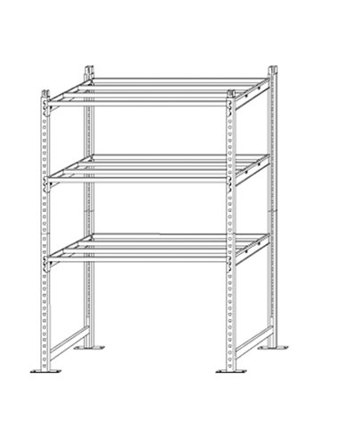 Scaffale Rang'Eco300 3 ripiani 100x60xH200cm - Modulo Base K603160 PAPERFLOW CONTENITORI MULTIUSO – SCAFFALI