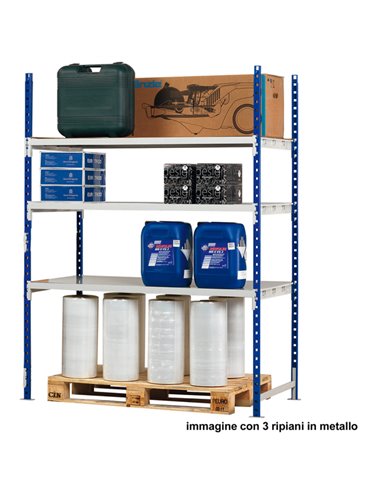 Scaffale Rang'Eco300 3 ripiani 100x60xH200cm - Modulo Base K603160 PAPERFLOW CONTENITORI MULTIUSO – SCAFFALI