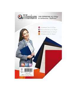 100 COPERTINE A3 CARTONCINO GOFFRATO 250g NERO TiTanium CAA3-01-SL
