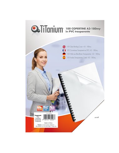 100 COPERTINE A3 PVC TRASPARENTE 180my TiTanium PVC118-3SL