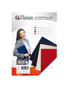 100 COPERTINE A4 CARTONCINO GOFFRATO 230g BLU TiTanium PB250-11T