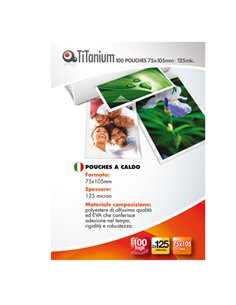 100 POUCHES 75x105mm 125my JUMBO CARD TiTanium S-PP525-05T