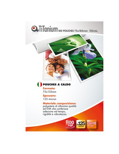 100 POUCHES 75x105mm 125my JUMBO CARD TiTanium S-PP525-05T